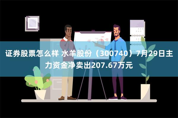 证券股票怎么样 水羊股份（300740）7月29日主力资金净卖出207.67万元