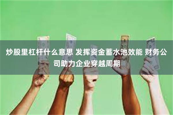 炒股里杠杆什么意思 发挥资金蓄水池效能 财务公司助力企业穿越周期